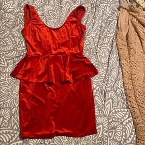 Dress. Open in the back. Velvet feel